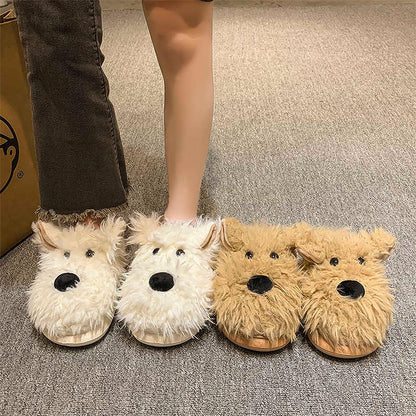 Funny Dog Closed Toe Winter Slippers | ZAKAPOP