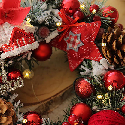 15in Lighted Christmas Wreath Door Decorations | ZAKAPOP