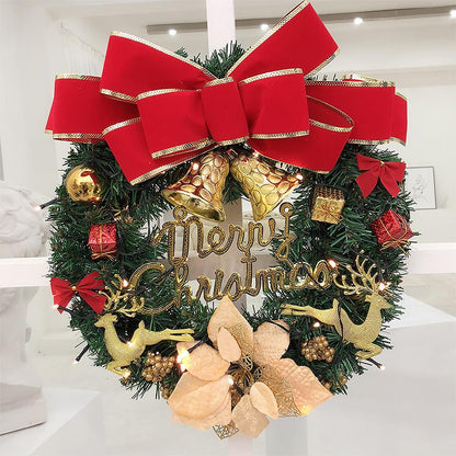 15in Lighted Christmas Wreath Door Decorations | ZAKAPOP