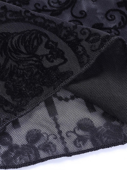 Dark Sexy Slim Fit High-Waisted Lace Flared Pants | ZAKAPOP