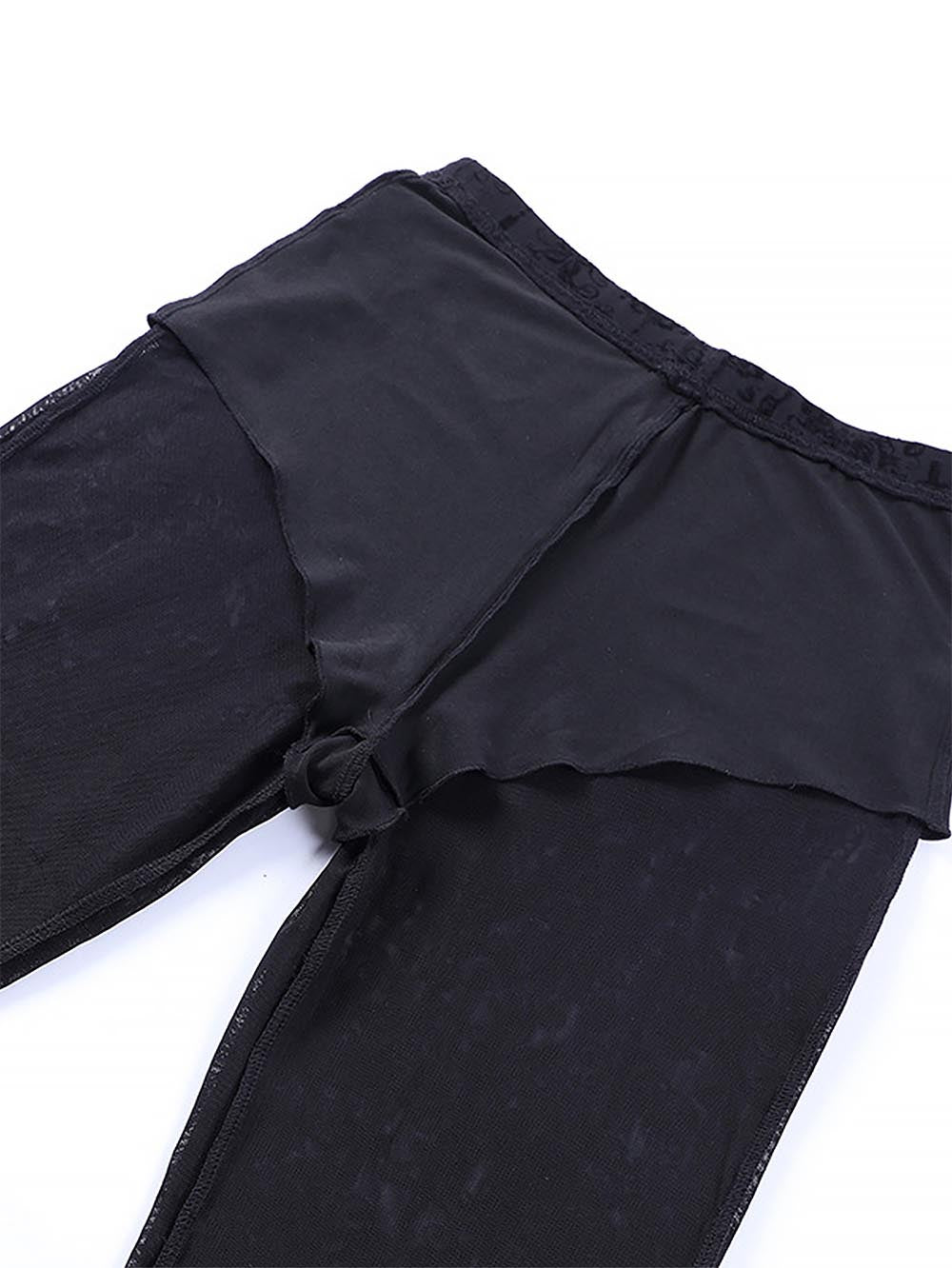 Dark Sexy Slim Fit High-Waisted Lace Flared Pants | ZAKAPOP