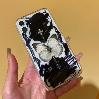 Handmade Gothic-Style Butterfly Specimen Resin Phone Case | ZAKAPOP