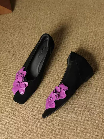 Women's Genuine Leather Vintage Hidden Wedge Flats | ZAKAPOP