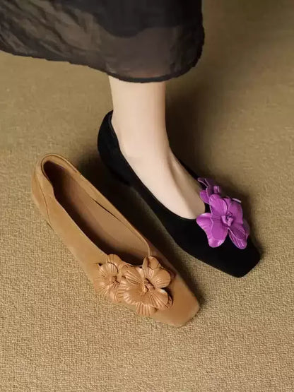 Women's Genuine Leather Vintage Hidden Wedge Flats | ZAKAPOP