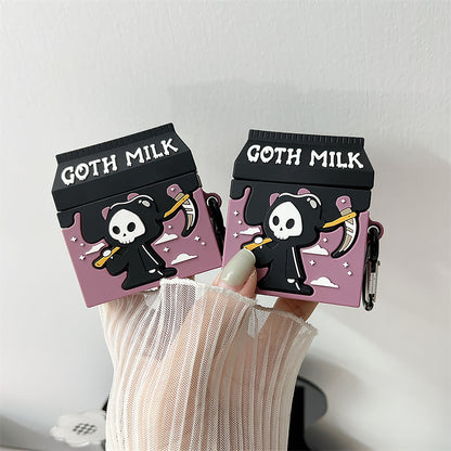 3D Cartoon Goth Milk Silicone Earphone Cover | ZAKAPOP