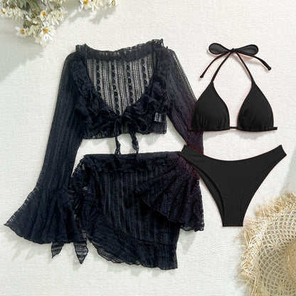 4-Piece Sexy Lace Mesh Bikini Set | ZAKAPOP