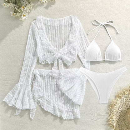 4-Piece Sexy Lace Mesh Bikini Set | ZAKAPOP