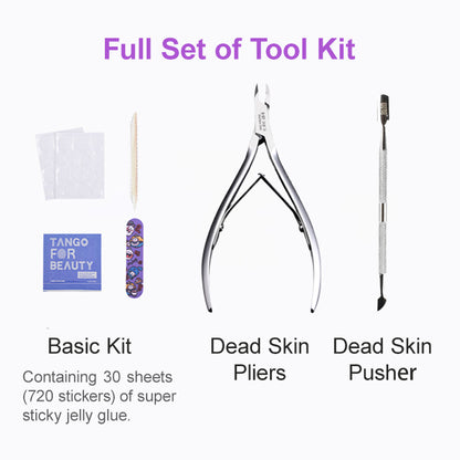 Nail Art Jelly Glue Dead Skin Pliers Tool Kit