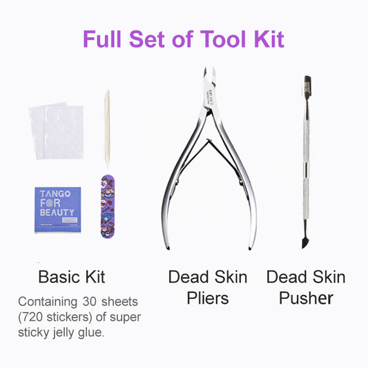 Nail Art Jelly Glue Dead Skin Pliers Tool Kit