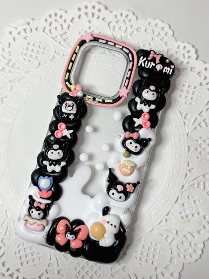 Black and White Cartoon Character Border Frosting Phone Case | ZAKAPOP