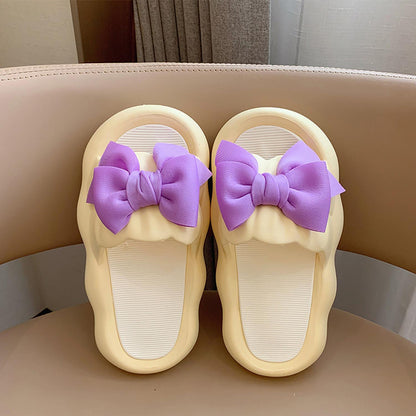 Bow Decor Super Soft Single Band Slippers | ZAKAPOP