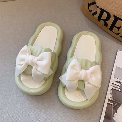 Bow Decor Super Soft Single Band Slippers | ZAKAPOP