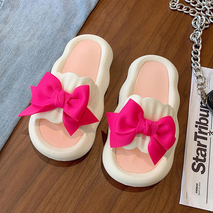 Bow Decor Super Soft Single Band Slippers | ZAKAPOP