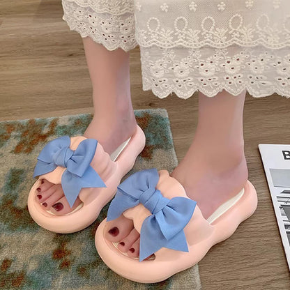 Bow Decor Super Soft Single Band Slippers | ZAKAPOP
