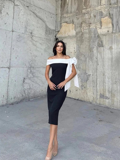 Bow Tie Fitted Valentina Dress with Sash | ZAKAPOP