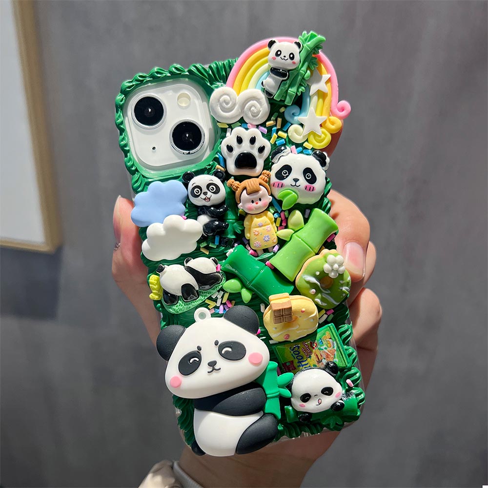 Cartoon Panda Cream DIY Phone Case | ZAKAPOP