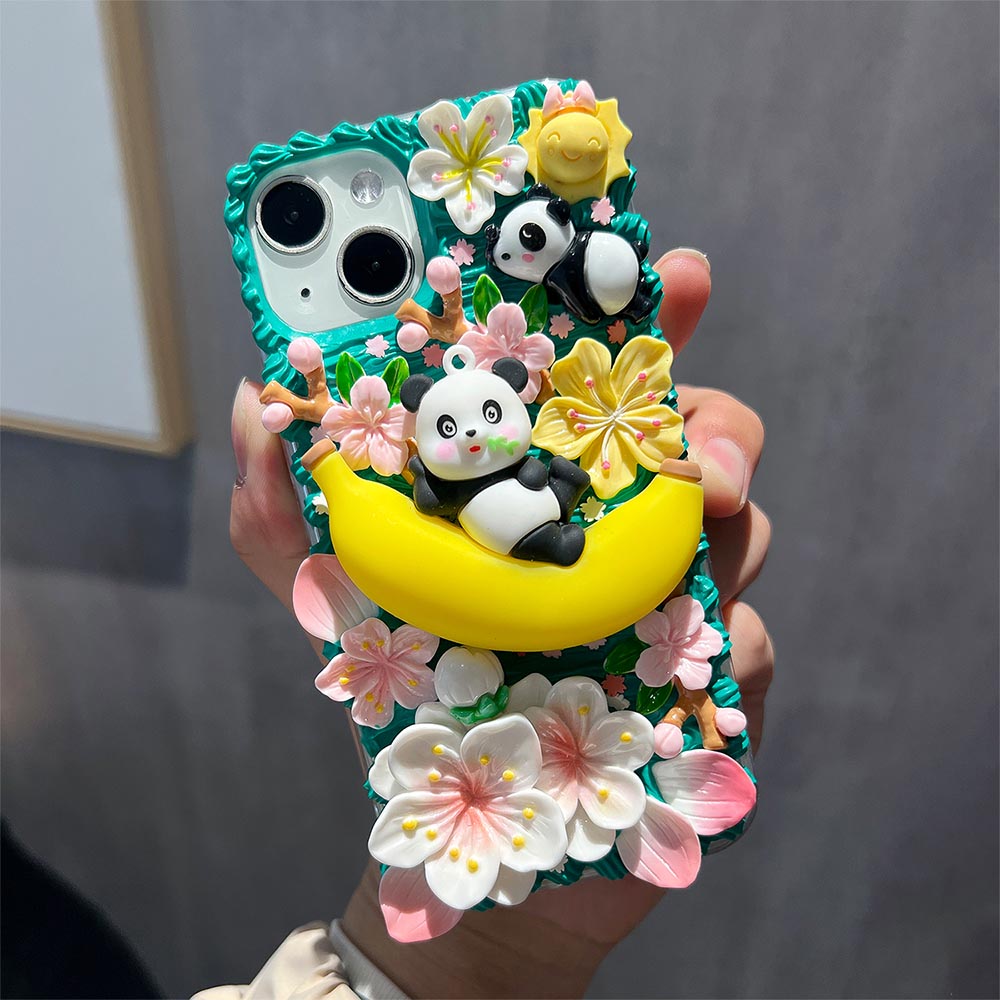Cartoon Panda Cream DIY Phone Case | ZAKAPOP