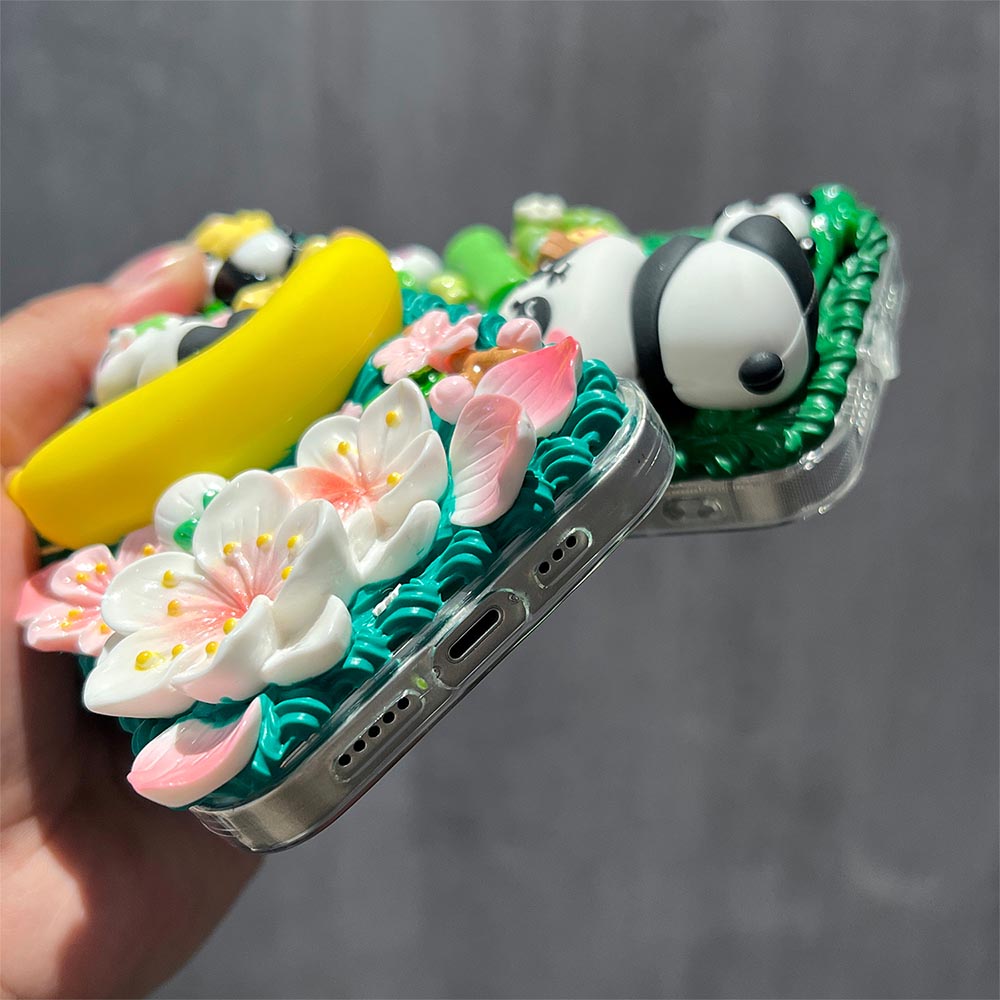 Cartoon Panda Cream DIY Phone Case | ZAKAPOP