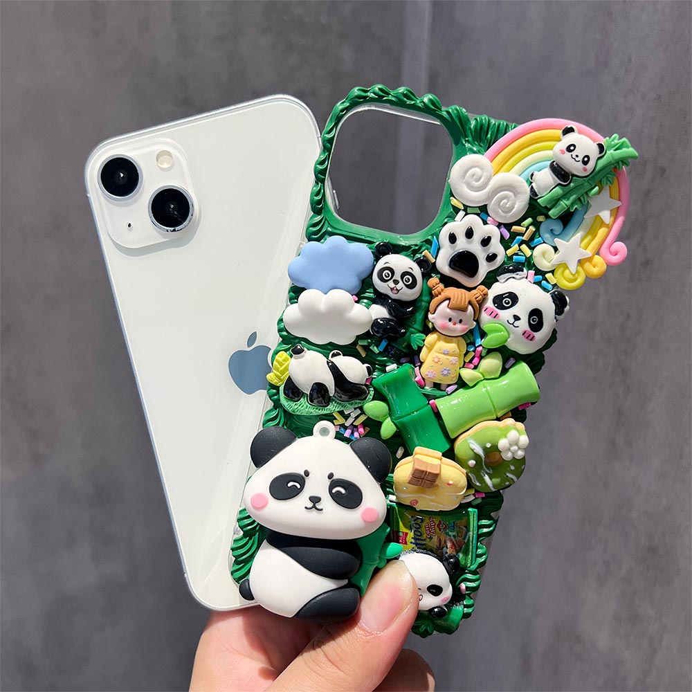 Cartoon Panda Cream DIY Phone Case | ZAKAPOP