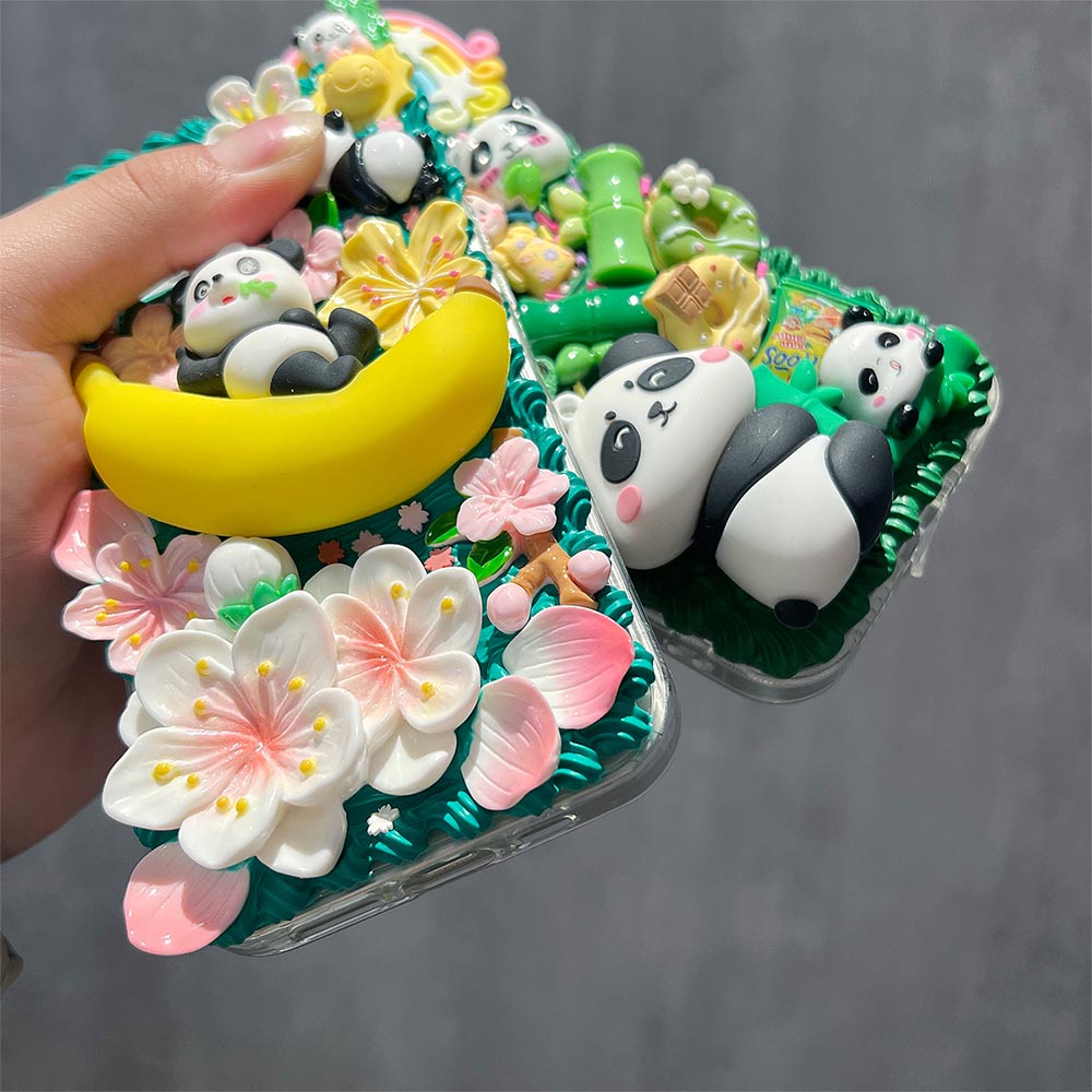 Cartoon Panda Cream DIY Phone Case | ZAKAPOP