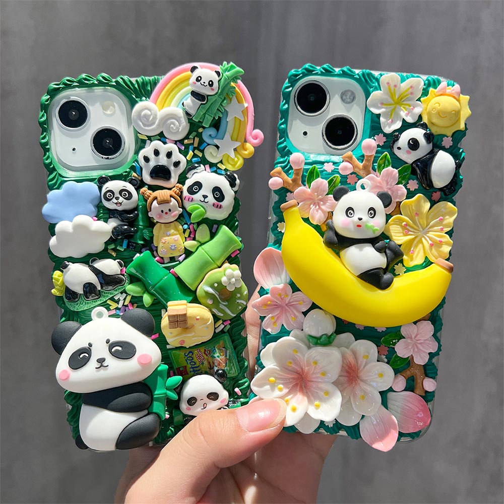 Cartoon Panda Cream DIY Phone Case | ZAKAPOP