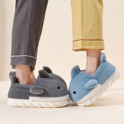 Cartoon Whale Full Heel Winter Slides(Adults) | ZAKAPOP