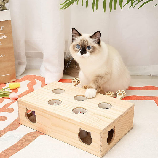 Cat Wooden Whack A Mole Mouse Game Puzzle Toy | ZAKAPOP