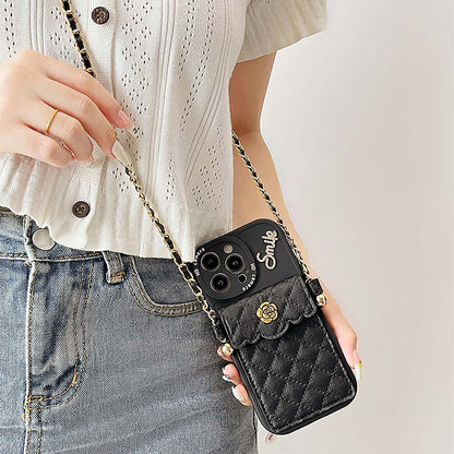 Rhombus Lattice Handbag with Gold Chain Phone Case | ZAKAPOP