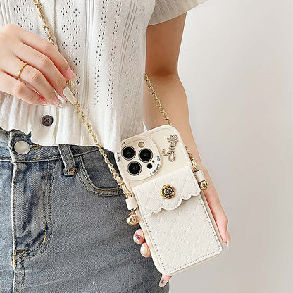 Rhombus Lattice Handbag with Gold Chain Phone Case | ZAKAPOP