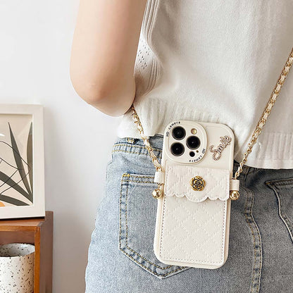 Rhombus Lattice Handbag with Gold Chain Phone Case | ZAKAPOP