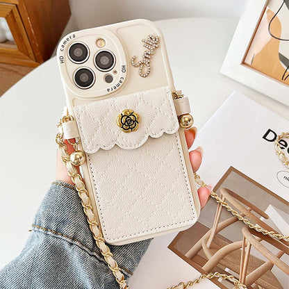 Rhombus Lattice Handbag with Gold Chain Phone Case | ZAKAPOP