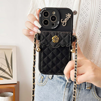 Rhombus Lattice Handbag with Gold Chain Phone Case | ZAKAPOP