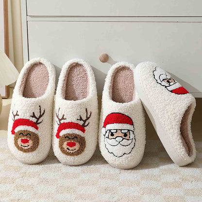 Christmas Cartoon Pattern Fuzzy Slippers | ZAKAPOP