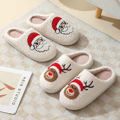 Christmas Cartoon Pattern Fuzzy Slippers | ZAKAPOP