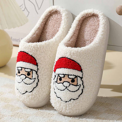 Christmas Cartoon Pattern Fuzzy Slippers | ZAKAPOP