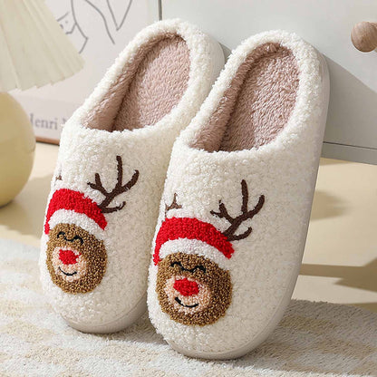 Christmas Cartoon Pattern Fuzzy Slippers | ZAKAPOP