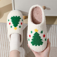 Christmas Cartoon Pattern Fuzzy Slippers | ZAKAPOP