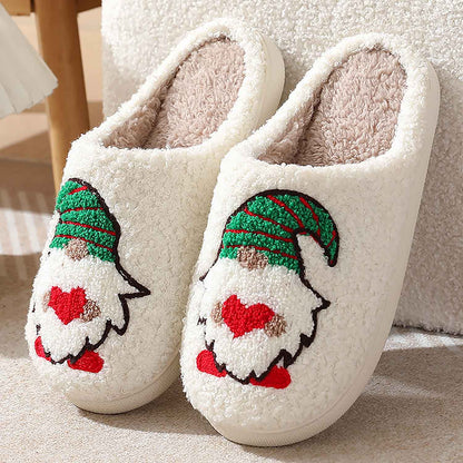 Christmas Cartoon Pattern Fuzzy Slippers | ZAKAPOP
