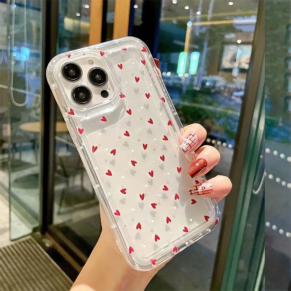 Clear Heart Pattern Phone Case | ZAKAPOP