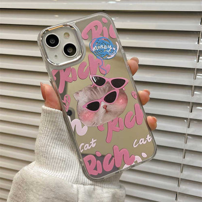 Cool Lovely Cat Mirror Phone Case | ZAKAPOP