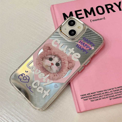 Cool Lovely Cat Mirror Phone Case | ZAKAPOP