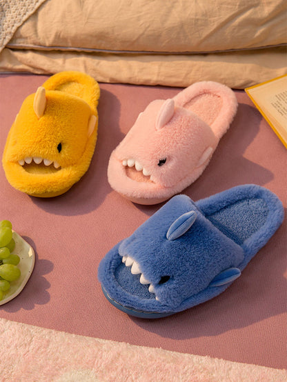 Couples Cartoon Shark Winter Home Slippers with Soft Soles (Adults) | ZAKAPOP