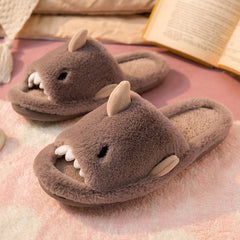 Couples Cartoon Shark Winter Home Slippers with Soft Soles (Adults) | ZAKAPOP