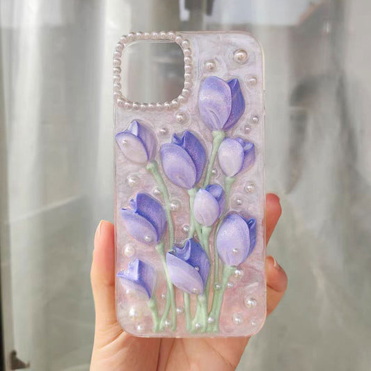 Handmade Glazed Tulip Flowers Phone Case for iPhone | ZAKAPOP