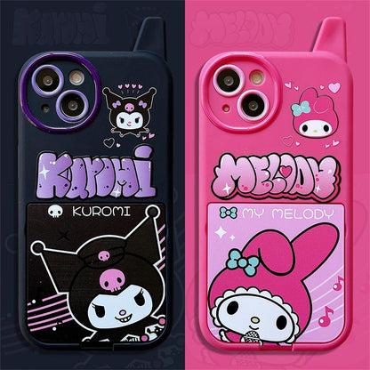 Cute Anime Mobile Phone Case with Makeup Mirror | ZAKAPOP