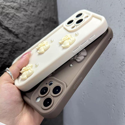 Cute Bowknot Pearl 3D Decorative Phone Case | ZAKAPOP