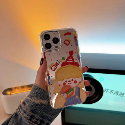 Cute Burger Girl Mirror Phone Case | ZAKAPOP
