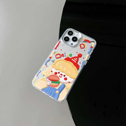 Cute Burger Girl Mirror Phone Case | ZAKAPOP