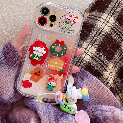 Cute Cartoon Anime Flip Mirror Christmas Phone Case For iPhone | ZAKAPOP