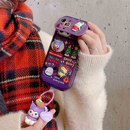 Cute Cartoon Anime Flip Mirror Christmas Phone Case For iPhone | ZAKAPOP